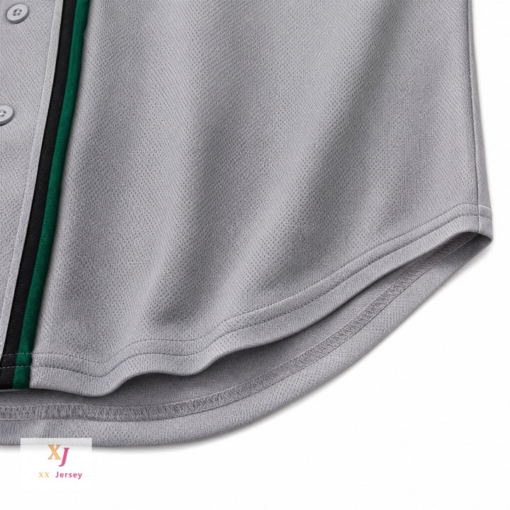 Custom Any Name Number KAUAI EMERALDS  15 GRAY BUTTON DOWN BASEBALL JERSEY Top Stitched S-6XL
