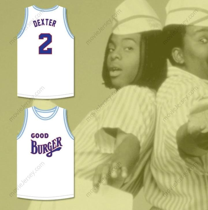 CUSTOM ANY Name Number DEXTER 2 GOOD BURGER WHITE BASKETBALL JERSEY Top Stitched S-6XL