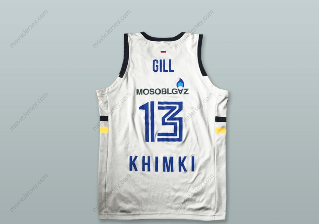Custom Any Name Number Anthony Gill 13 BC Khimki Moscow Russia White Basketball Jersey Top Stitched S-6XL