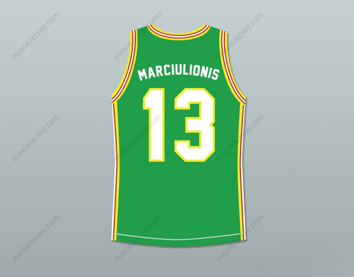 CUSTOM ANY Name Number SARUNAS MARCIULIONIS 13 LITHUANIA BASKETBALL JERSEY STITCH SEWN Top Stitched S-6XL