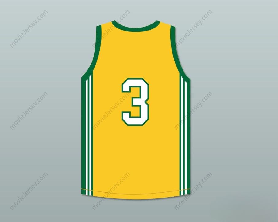 CUSTOM ANY Name Number ALLEN IVERSON 3 BETHEL HIGH SCHOOL BRUINS YELLOW BASKETBALL JERSEY Top Stitched S-6XL