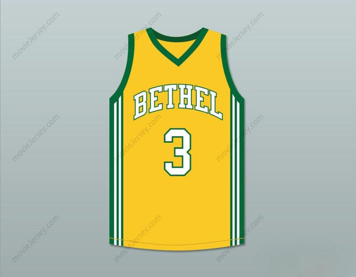 CUSTOM ANY Name Number ALLEN IVERSON 3 BETHEL HIGH SCHOOL BRUINS YELLOW BASKETBALL JERSEY Top Stitched S-6XL