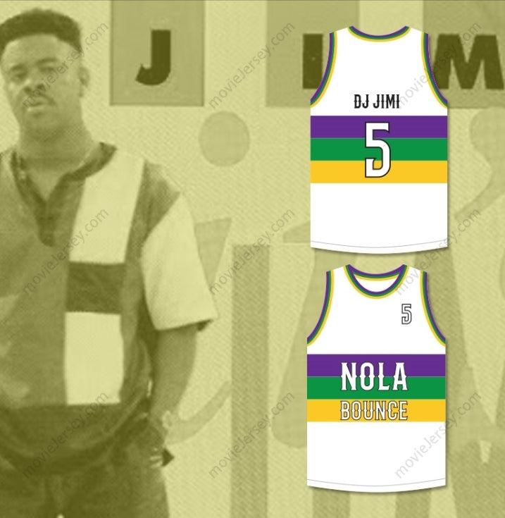 CUSTOM ANY Name Number DJ JIMI 5 NOLA BOUNCE WHITE BASKETBALL JERSEY Top Stitched S-6XL