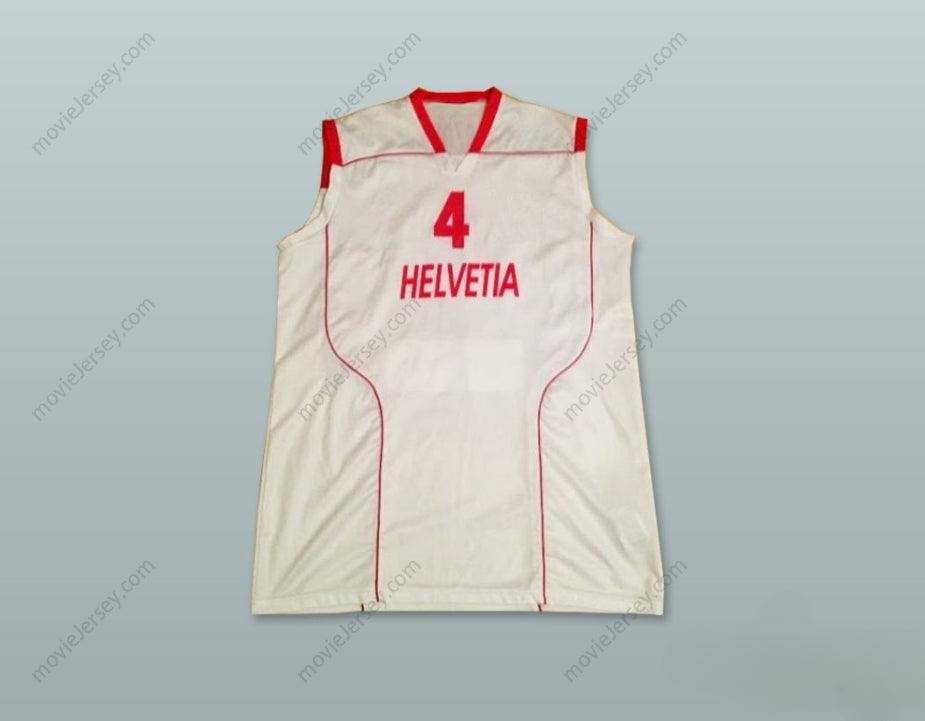 CUSTOM ANY Name Number SWITZERLAND HELVETIA 4 NATIONAL TEAM WHITE BASKETBALL JERSEY Top Stitched S-6XL