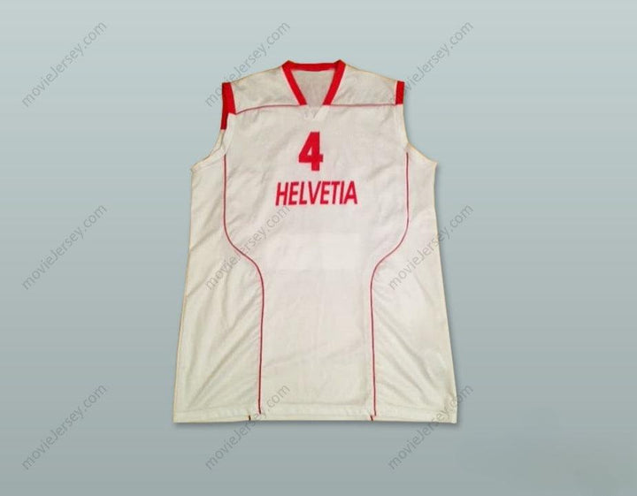 CUSTOM ANY Name Number SWITZERLAND HELVETIA 4 NATIONAL TEAM WHITE BASKETBALL JERSEY Top Stitched S-6XL