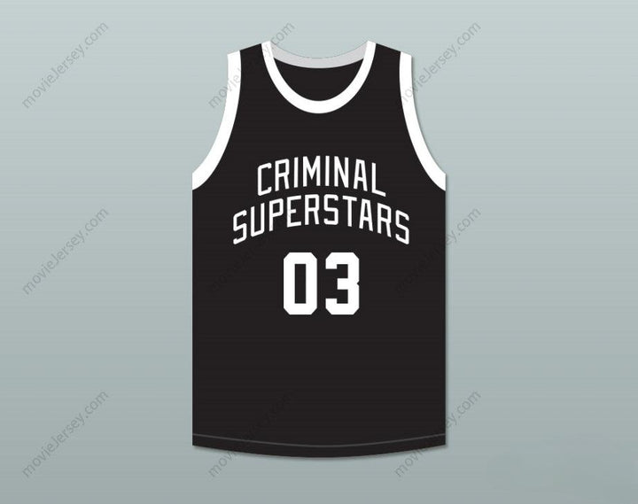 CUSTOM ANY Name Number BONNIE & CLYDE CRIMINAL SUPERSTARS BONNIE 03 BLACK BASKETBALL JERSEY Top Stitched S-6XL