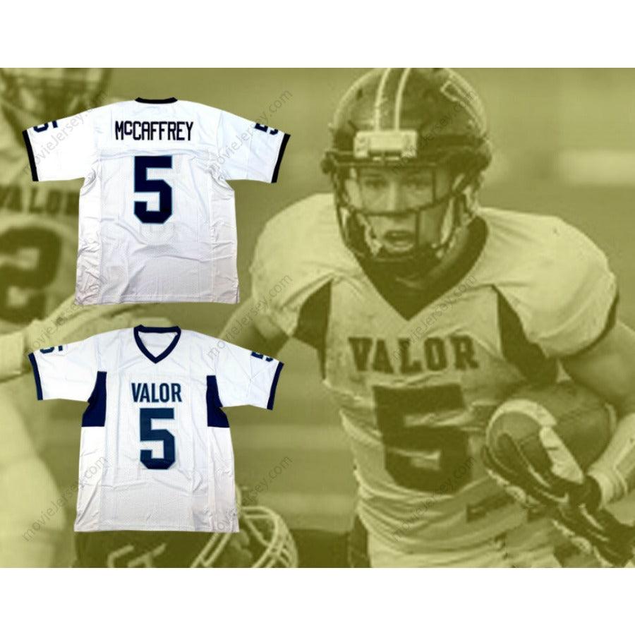 CUSTOM ANY Name Number CHRISTIAN MCCAFFREY 5 VALOR CHRISTIAN HIGH SCHOOL  WHITE FOOTBALL JERSEY Top Stitched S-6XL