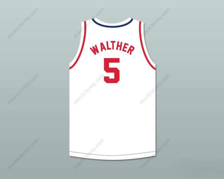 CUSTOM ANY Name Number PAUL WALTHER 5  OLYMPIANS WHITE BASKETBALL JERSEY Top Stitched S-6XL