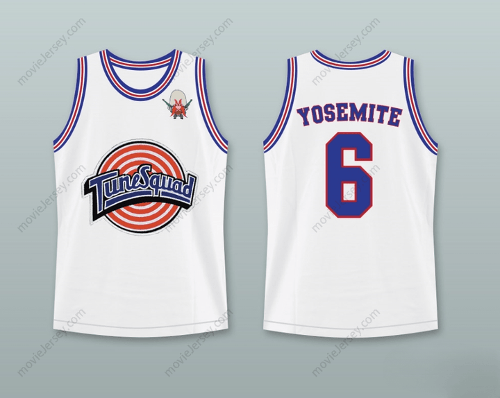 CUSTOM ANY Name Number SPACE JAM YOSEMITE SAM 6 TUNE SQUAD BASKETBALL JERSEY WITH YOSEMITE SAM PATCH Top Stitched S-6XL