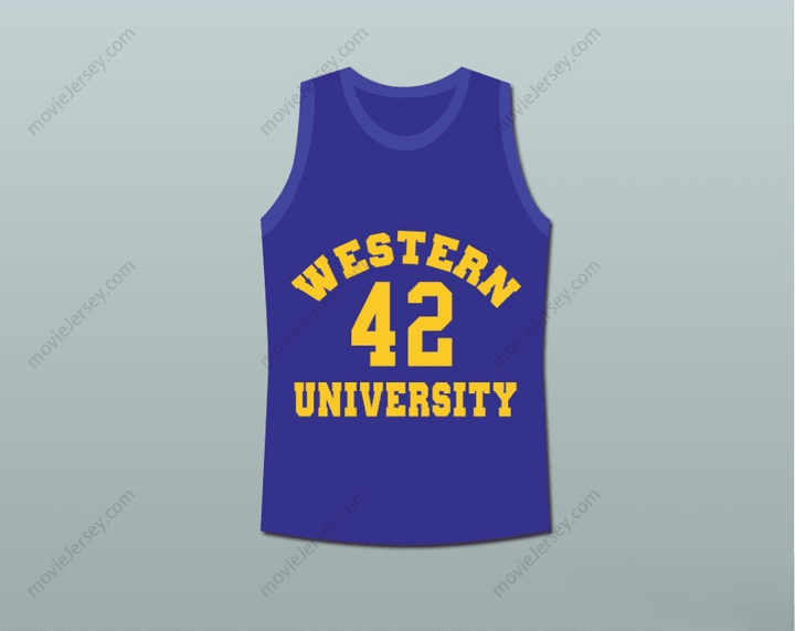 CUSTOM ANY Name Number MATT NOVER RICKY ROE WESTERN UNIVERSITY BASKETBALL JERSEY BLUE CHIPS MOVIE Top Stitched S-6XL
