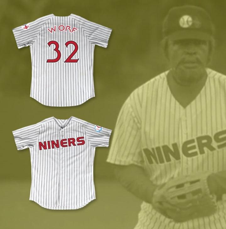 Custom Any Name Number LT. COMMANDER WORF 32 DEEP SPACE NINERS WHITE PINSTRIPED BASEBALL JERSEY Top Stitched S-6XL