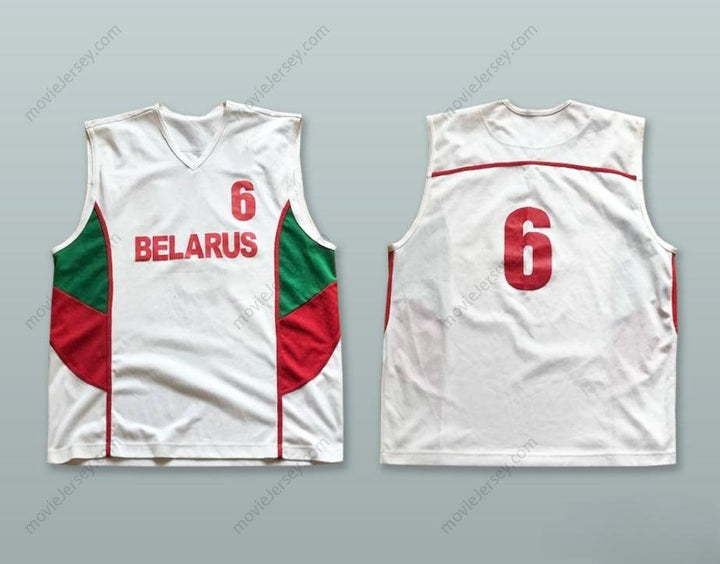 CUSTOM ANY Name Number BELARUS 6 WHITE BASKETBALL JERSEY Top Stitched S-6XL