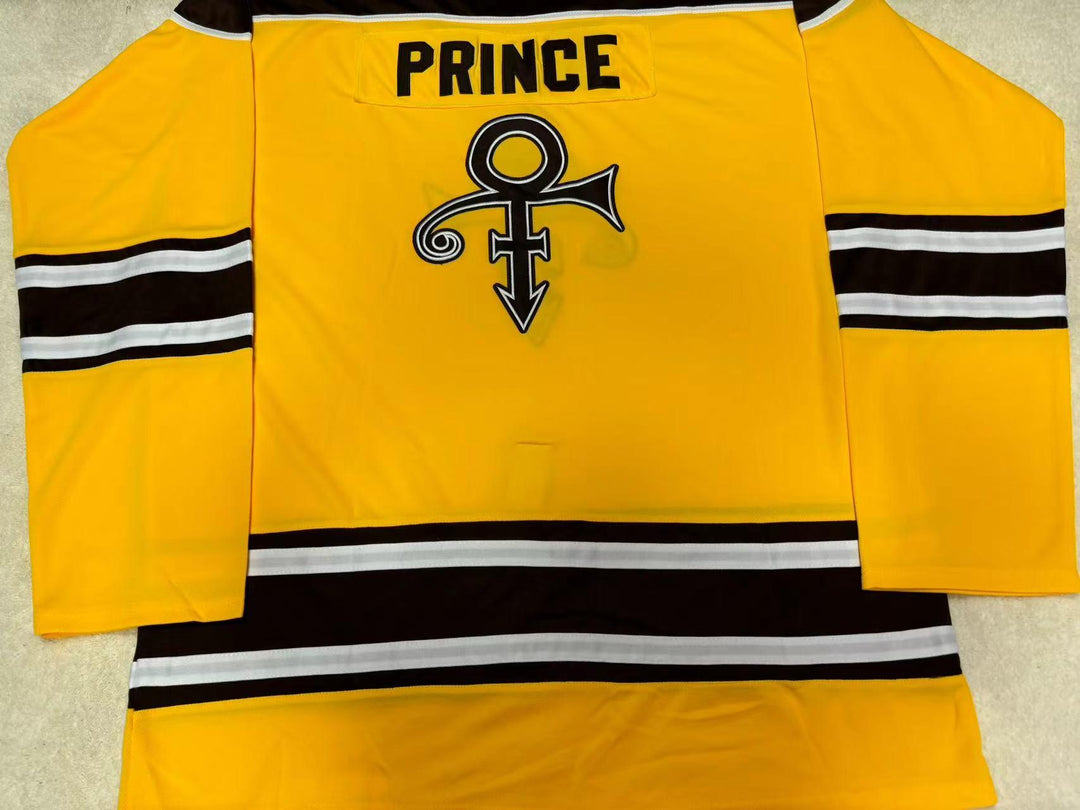 Custom Any Name Number PRINCE TRIBUTE YELLOW HOCKEY JERSEY Top Stitched S-6XL