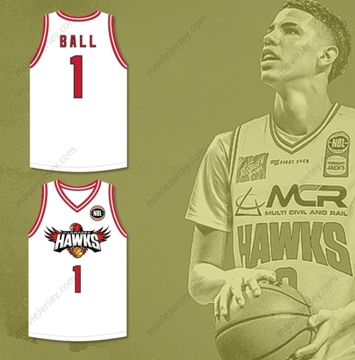 CUSTOM ANY Name Number LAMELO BALL 1 ILLAWARRA   WHITE BASKETBALL JERSEY 2 Top Stitched S-6XL
