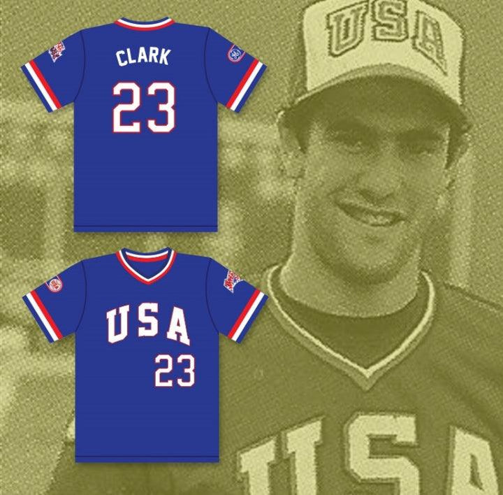 Custom Any Name Number WILL CLARK 23 1984 USA TEAM BLUE BASEBALL JERSEY Top Stitched S-6XL