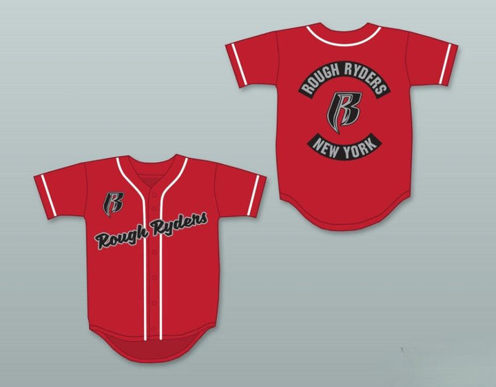Custom Any Name Number ROUGH RYDERS RED BASEBALL JERSEY Top Stitched S-6XL