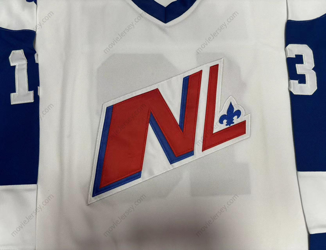 Custom Any Name Number GUY LAMBERT 13 LE NATIONAL DE QUEBEC WHITE HOCKEY JERSEY- LANCE ET COMPTE (HE SHOOTS, HE SCORES)Stitched Top Stitched S-6XL