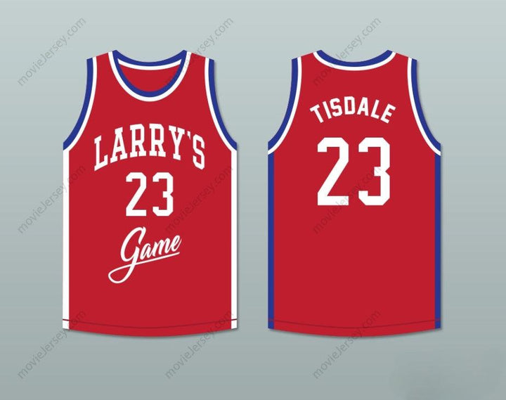CUSTOM ANY Name Number WAYMAN TISDALE 23 LARRY'S GAME RED BASKETBALL JERSEY 1988 CHARITY EVENT Top Stitched S-6XL