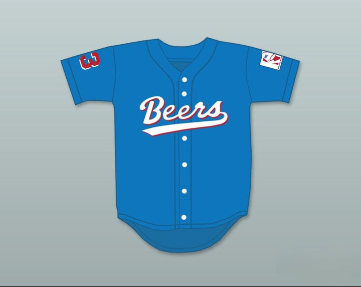 Custom Any Name Number KENNY SCOLARI 23  BEERS LOGO BASEKETBALL BLUE BASEBALL JERSEY Top Stitched S-6XL