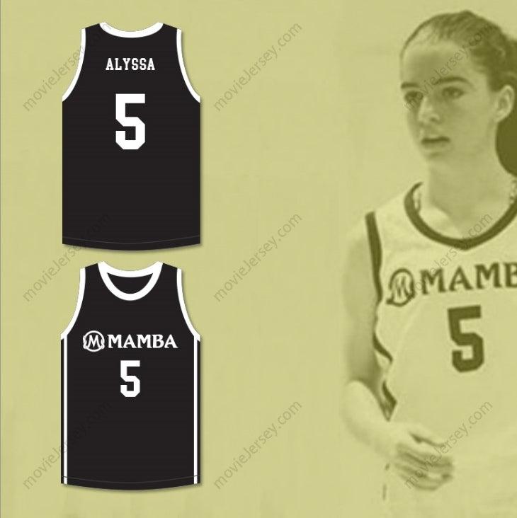 CUSTOM ANY Name Number ALYSSA 5 MAMBA BALLERS BLACK BASKETBALL JERSEY VERSION 2 Top Stitched S-6XL