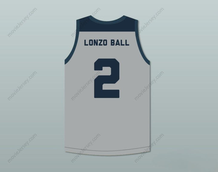 CUSTOM ANY Name Number LONZO BALL 2 CHINO HILLS HUSKIES GRAY BASKETBALL JERSEY WITH PATCH Top Stitched S-6XL