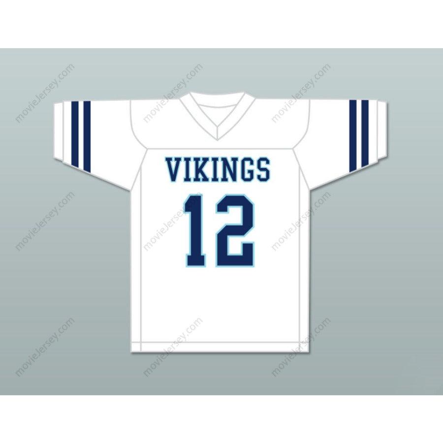 CUSTOM ANY Name Number AARON RODGERS 12 PLEASANT VALLEY HIGH SCHOOL VIKINGS WHITE FOOTBALL JERSEY Top Stitched S-6XL