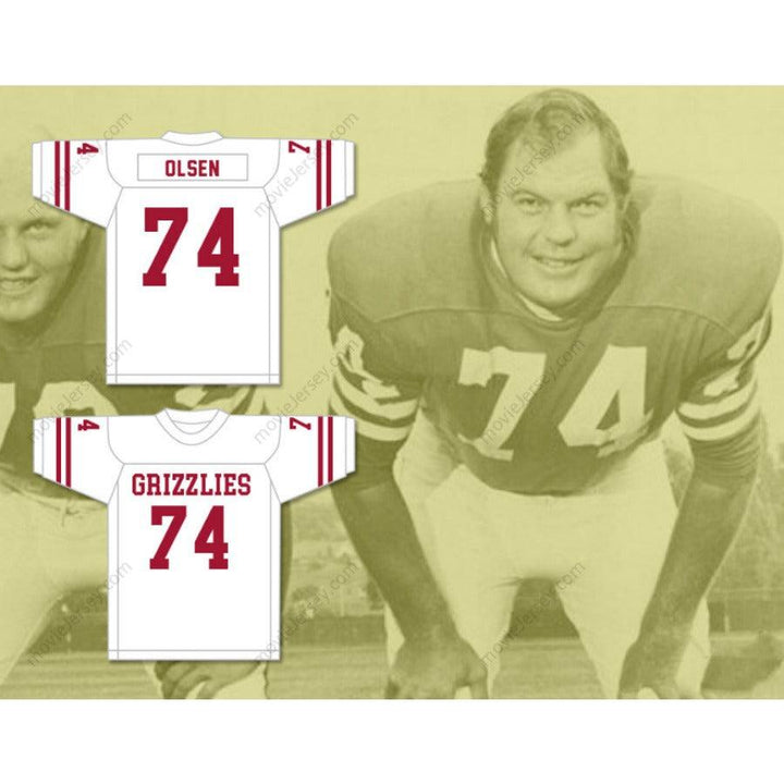 CUSTOM ANY Name Number MERLIN OLSEN 74 LOGAN HIGH SCHOOL GRIZZLIES Football Jersey Top Stitched S-6XL