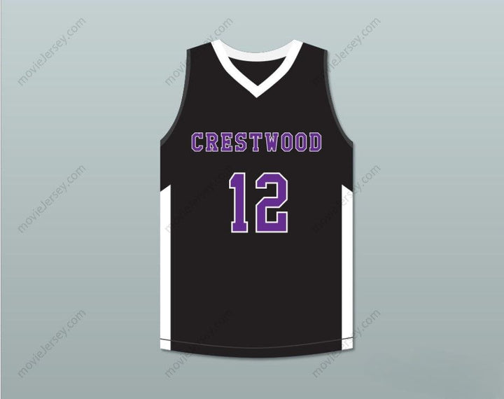 CUSTOM ANY Name Number JA MORANT 12 CRESTWOOD HIGH SCHOOL KNIGHTS BLACK BASKETBALL JERSEY 4 Top Stitched S-6XL