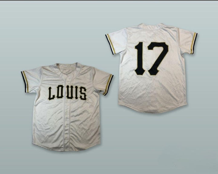 Custom Any Name Number  THE CHILD 17 LIGHT SILVER BUTTON DOWN BASEBALL JERSEY Top Stitched S-6XL