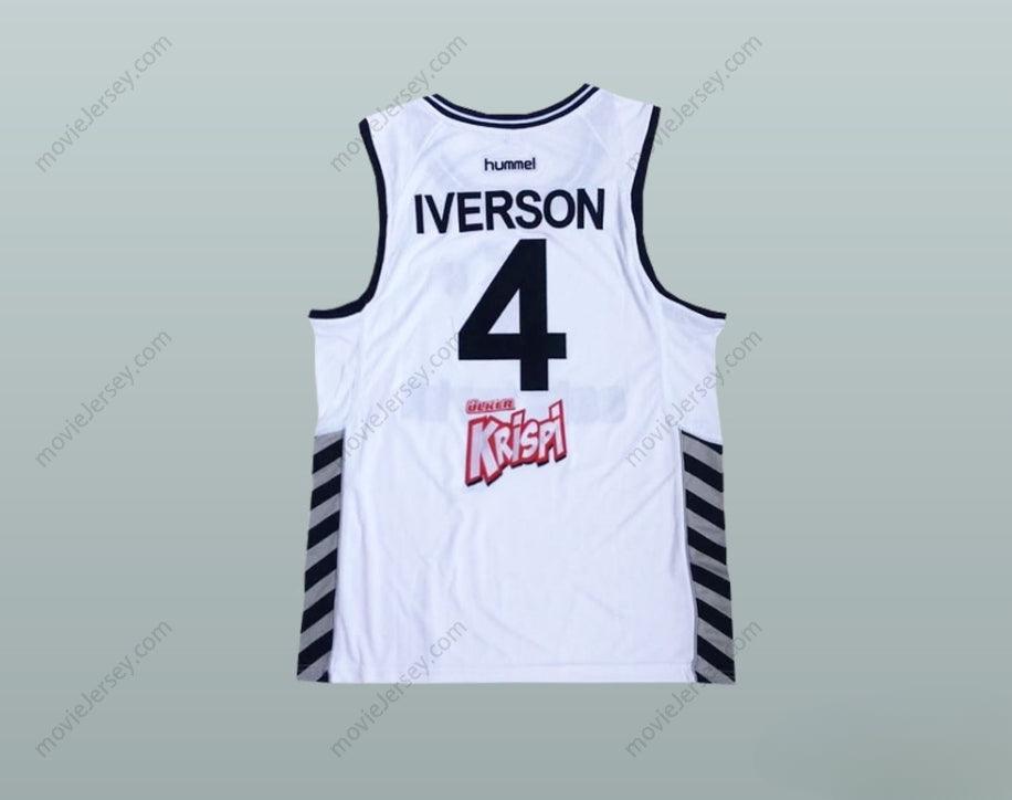 CUSTOM ANY Name Number ALLEN IVERSON 4 BESIKTAS JK WHITE BASKETBALL JERSEY Top Stitched S-6XL