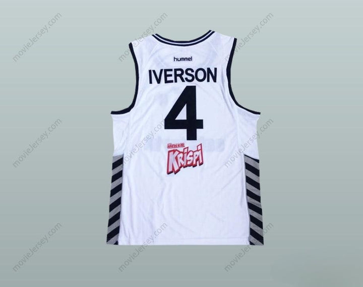 CUSTOM ANY Name Number ALLEN IVERSON 4 BESIKTAS JK WHITE BASKETBALL JERSEY Top Stitched S-6XL