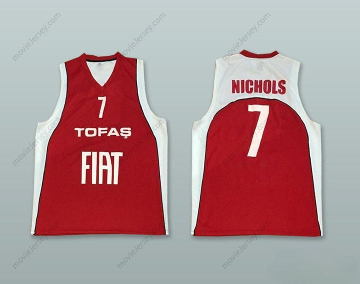 CUSTOM ANY Name Number NICHOLS 7 TURKEY RED BASKETBALL JERSEY Top Stitched S-6XL