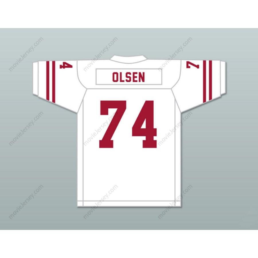 CUSTOM ANY Name Number MERLIN OLSEN 74 LOGAN HIGH SCHOOL GRIZZLIES Football Jersey Top Stitched S-6XL