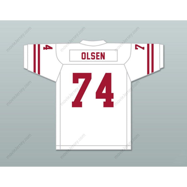 CUSTOM ANY Name Number MERLIN OLSEN 74 LOGAN HIGH SCHOOL GRIZZLIES Football Jersey Top Stitched S-6XL