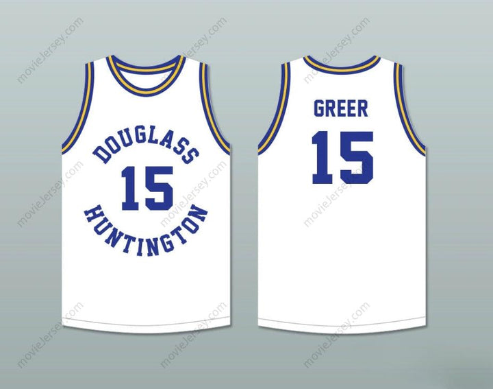 CUSTOM ANY Name Number HAL GREER 15 FREDERICK DOUGLASS JUNIOR AND SENIOR HIGH SCHOOL TIGERS WHITE BASKETBALL JERSEY 1 Top Stitched S-6XL