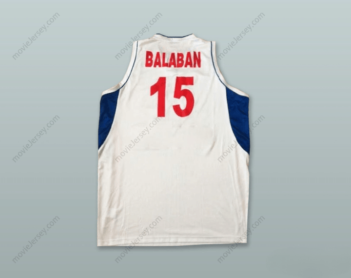 CUSTOM ANY Name Number DARKO BALABAN 15 SERBIA WHITE BASKETBALL JERSEY Top Stitched S-6XL
