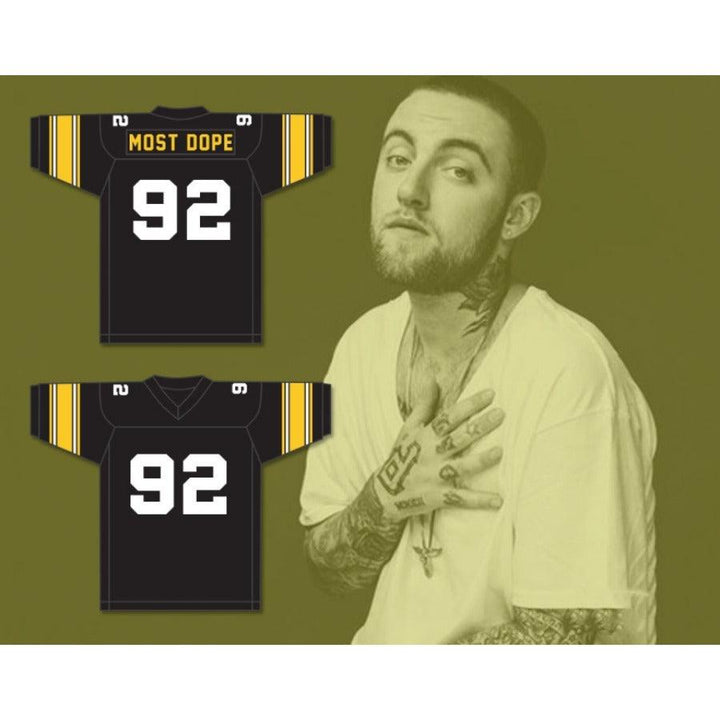 CUSTOM ANY Name Number MAC MILLER 92 MOST DOPE BLACK Football Jersey Top Stitched S-6XL