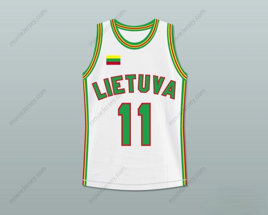 CUSTOM ANY Name Number ARVYDAS SABONIS 11 LITHUANIA BASKETBALL JERSEY STITCH SEWN Top Stitched S-6XL