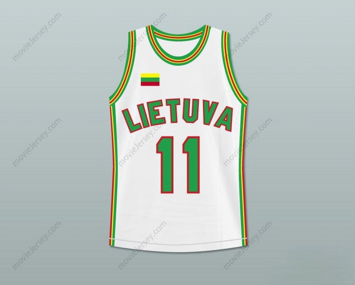 CUSTOM ANY Name Number ARVYDAS SABONIS 11 LITHUANIA BASKETBALL JERSEY STITCH SEWN Top Stitched S-6XL