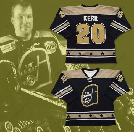 Custom Any Name Number Kevin Kerr 20 Flint Generals Hockey Jersey Top Stitched S-6XL