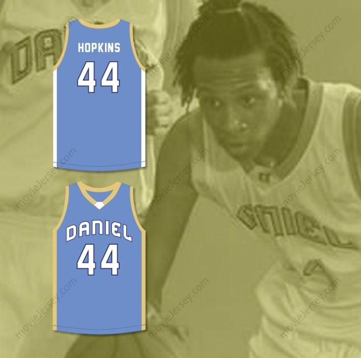 CUSTOM ANY Name Number DEANDRE HOPKINS 44 D. W. DANIEL HIGH SCHOOL LIONS LIGHT BLUE BASKETBALL JERSEY Top Stitched S-6XL
