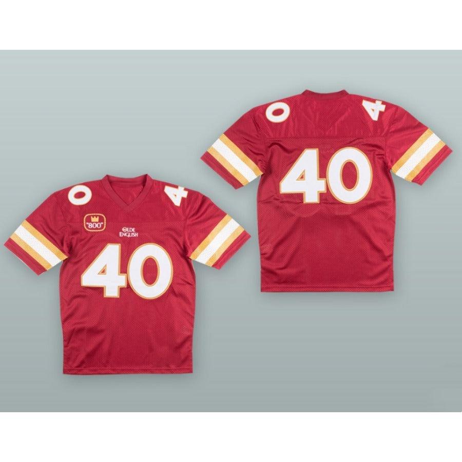 CUSTOM ANY Name Number OLDE ENGLISH 800 MALT LIQUOR 40 RED Football Jersey Top Stitched S-6XL