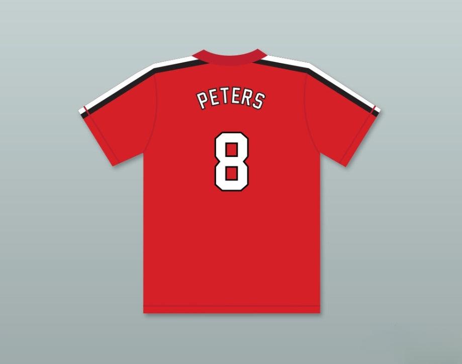 Custom Any Name Number FRANK PETERS 8   RED BASEBALL JERSEY THE BATTERED BASTARDS OF BASEBALL Top Stitched S-6XL