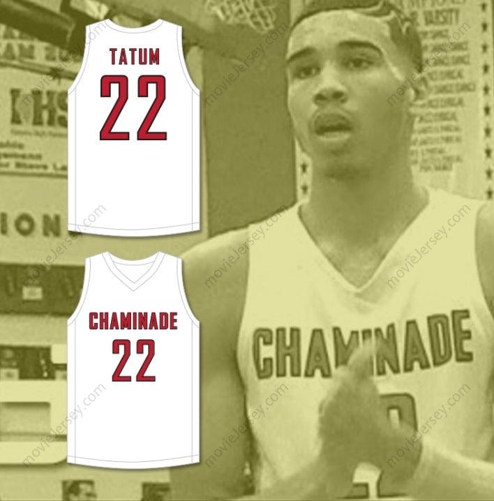 CUSTOM ANY Name Number JAYSON TATUM 22 CHAMINADE COLLEGE PREPARATORY SCHOOL RED DEVILS WHITE BASKETBALL JERSEY 2 Top Stitched S-6XL