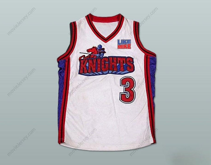 CUSTOM ANY Name Number CALVIN CAMBRIDGE 3 LOS ANGELES KNIGHTS WHITE BASKETBALL JERSEY WITH LIKE MIKE PATCH Top Stitched S-6XL