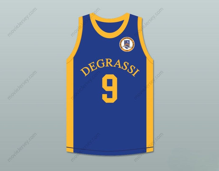 CUSTOM ANY Name Number DRAKE JIMMY BROOKS 9 DEGRASSI COMMUNITY SCHOOL PANTHERS HOME BASKETBALL JERSEY WITH PATCH Top Stitched S-6XL