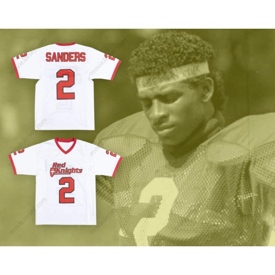 CUSTOM ANY Name Number DEION SANDERS 2 NORTH FORT MYERS HIGH SCHOOL RED KNIGHTS WHITE FOOTBALL JERSEY Top Stitched S-6XL
