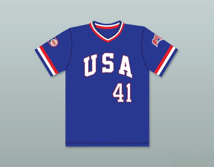 Custom Any Name Number MARK MCGWIRE 41 1984 USA TEAM BLUE BASEBALL JERSEY Top Stitched S-6XL
