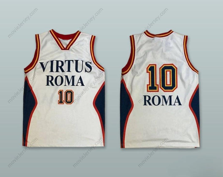 CUSTOM ANY Name Number VIRTUS ROMA 10 WHITE BASKETBALL JERSEY Top Stitched S-6XL