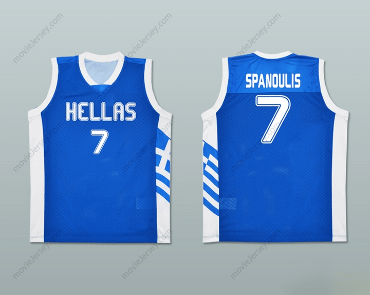 CUSTOM ANY Name Number GREECE VASSILIS SPANOULIS 7 BASKETBALL JERSEY STITCH SEWN ANY PLAYER Top Stitched S-6XL